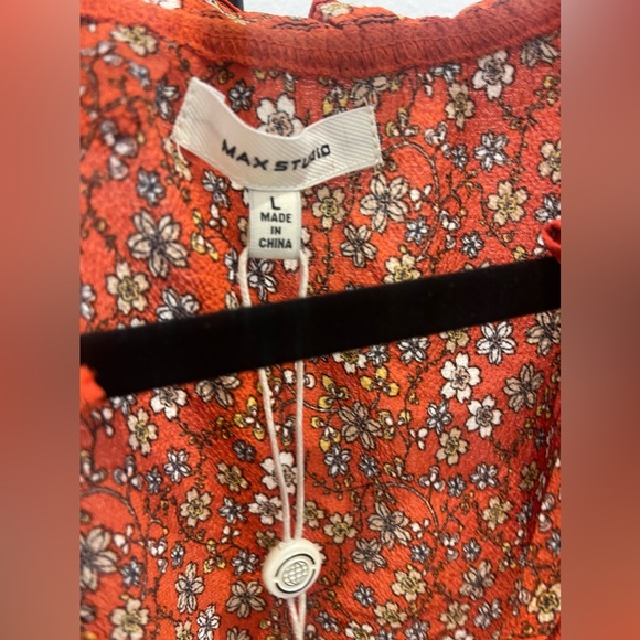 Max Studio Maxi Dress Orange Floral design - Picture 13 of 14